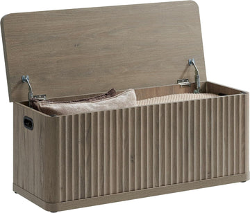 Storage Bench 40.2" Wide Shoe Bench with Lift Top Large Wooden Storage Chest Trunk Modern Blanket Chest with 2 Safety