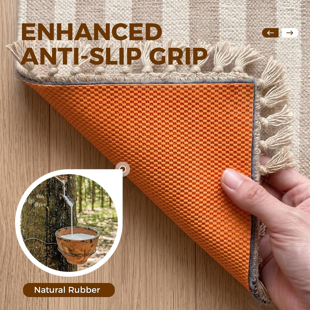 Rug Pad 9 x 12 Ft Non-Slip, Felt and Natural Rubber Backing, 1/4" Thick, Cushioned Gripper Pads, Keep Rugs in Place - Set of 108
