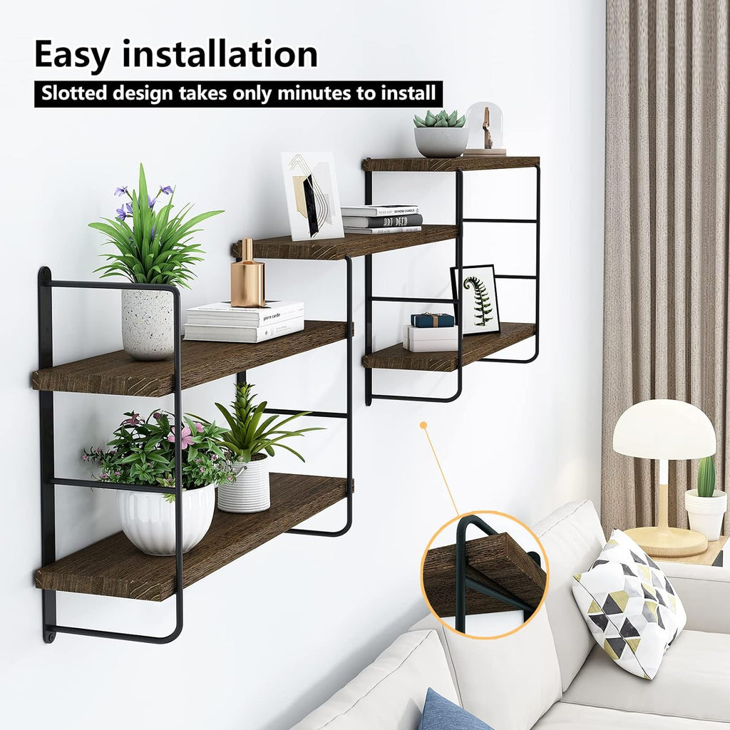 Wall Shelves, Wall Mounted Bookshelves, DIY Floating Shelves for Wall, Wood Hanging Book Shelves for Room, Bedroom