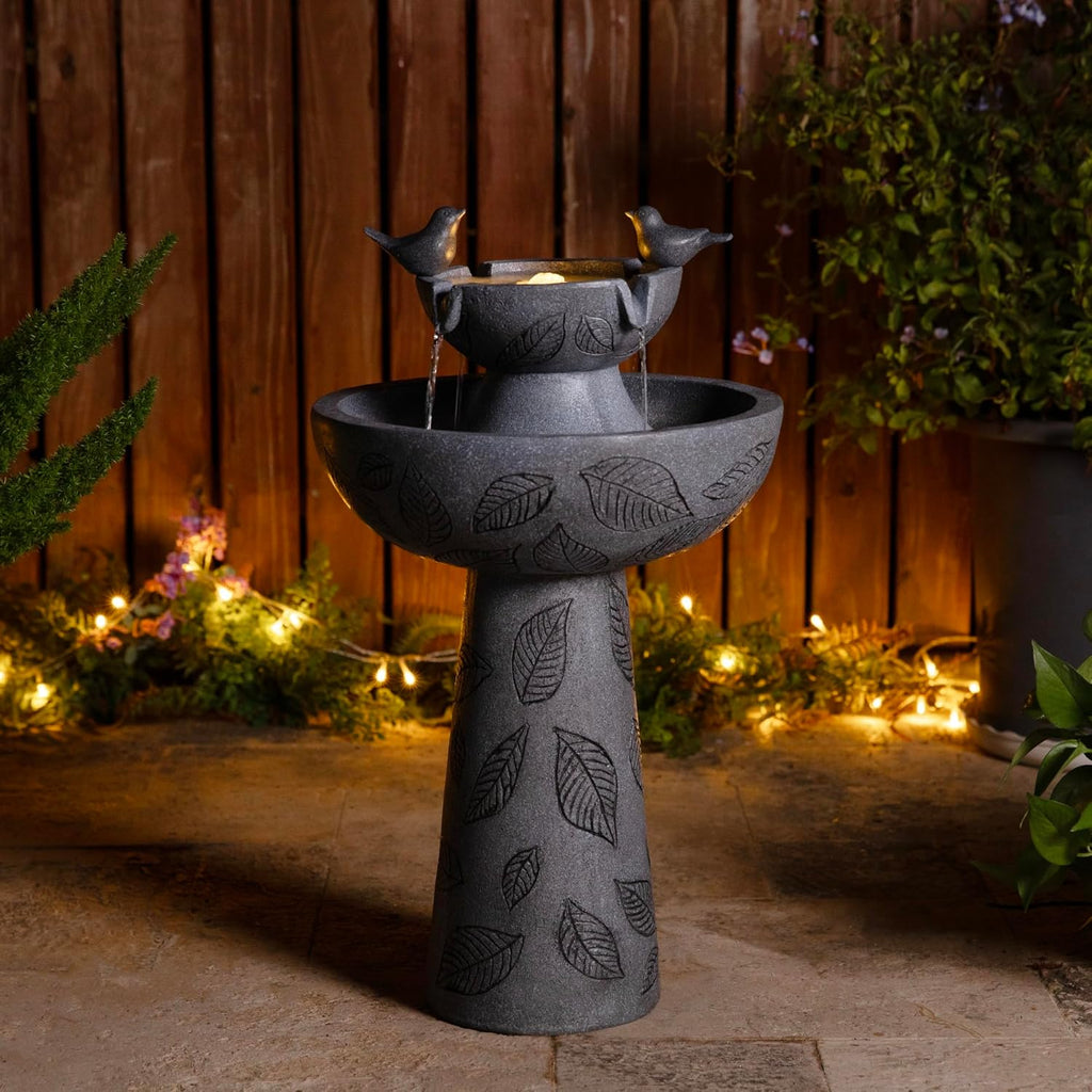 Outdoor Water Fountain with Lights & Pump