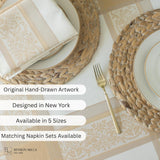 Heavyweight Jacquard Fabric Table Cloth with Gold Metallic Accents, Décor for Everyday, Parties, Hol