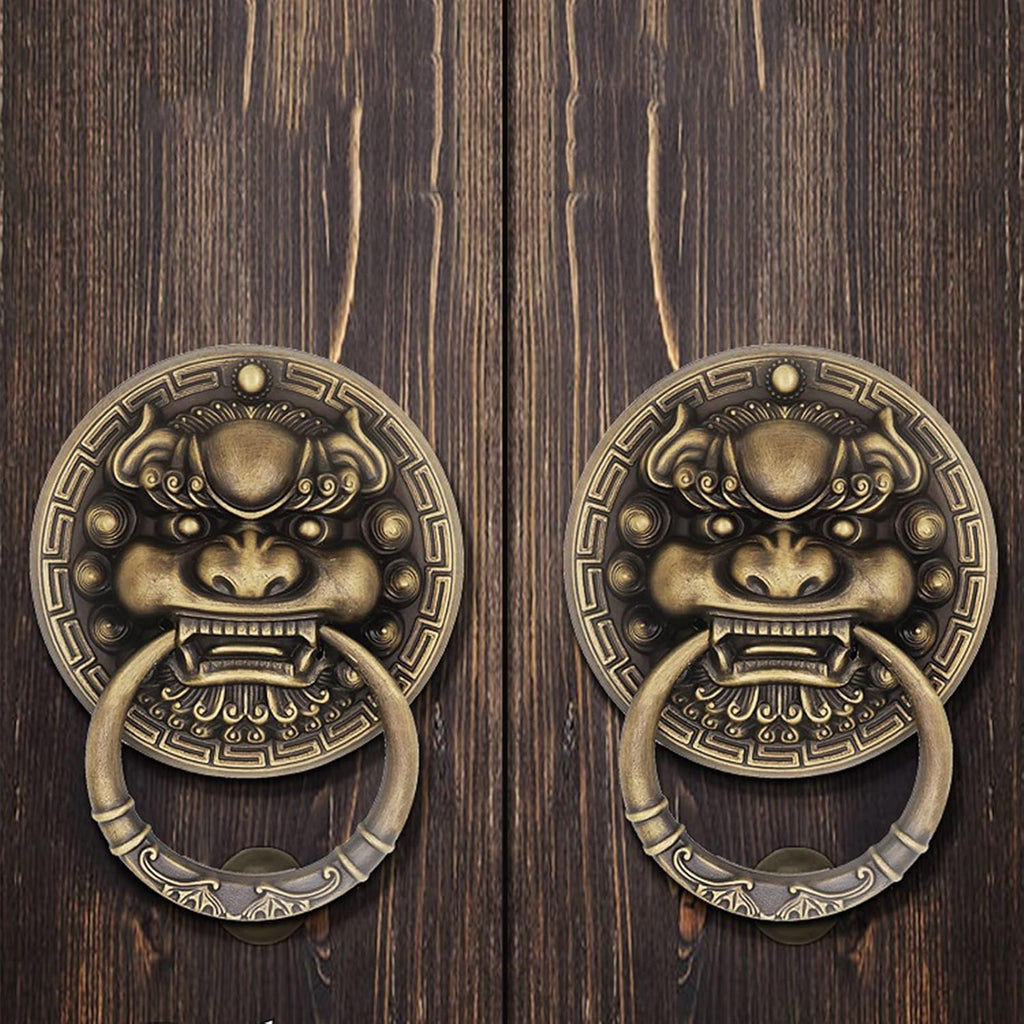 Retro Lion Head Door Knocker, Bronze Thickened Door Handle