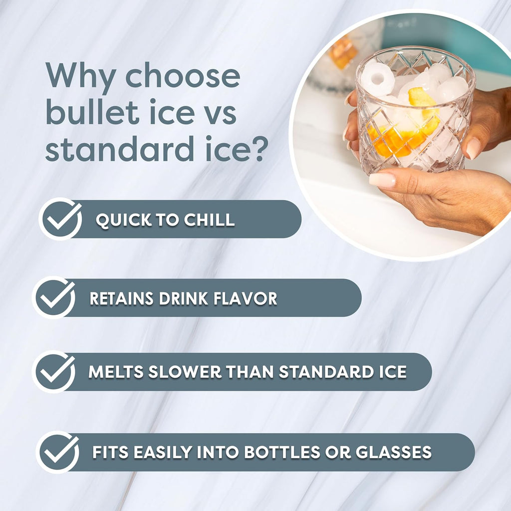 Portable Ice Maker with Scoop & Basket - Ice Maker with LED Control Panel & 1 Quart Water Tank- Ice Cube Maker