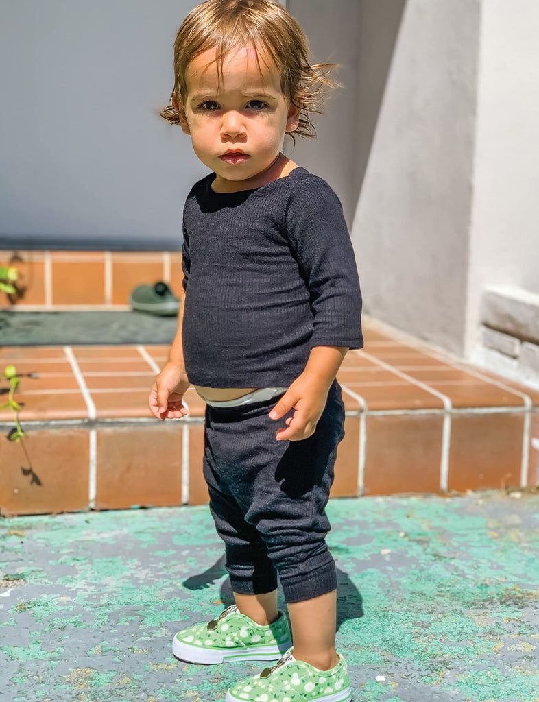 Baby Lightweight Unisex Ribbed Modal Piece Infant Set (, Midnight Black)