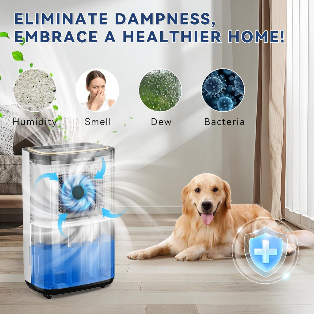5000 Sq.Ft Dehumidifier for Basement with Drain Hose, 50 Pint Large Best Compressor Dehumidifiers for Home or Garage