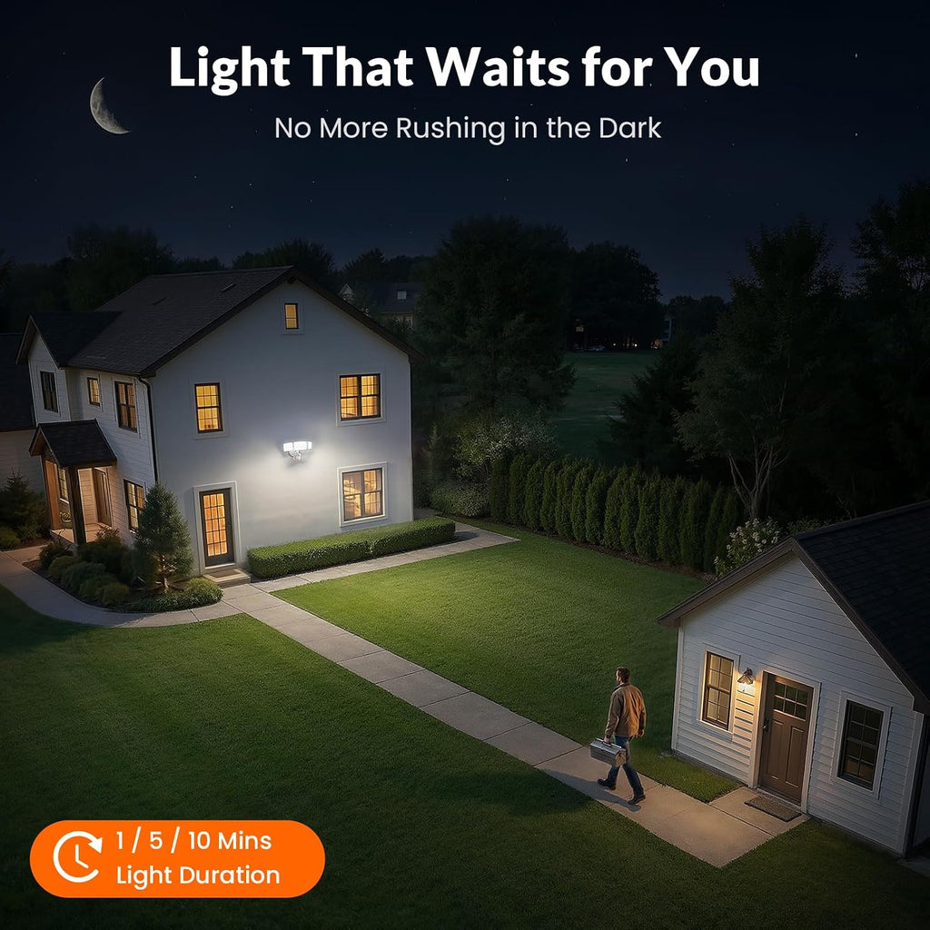 LED Security Light Motion Sensor Outdoor Lights, Bright 38W 4200LM | 72 FT Range, IP65, Easy to Install, 180° Motion