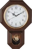 Timekeeper Essex Faux Wood Traditional Schoolhouse Pendulum Wall Clock for Home and Office, Westminster Chime, Clock Size 17.5 Inch x...