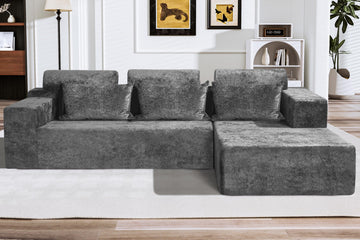 105" L-Shape Modular Sectional Sofa Couch, No Assembly Required, Modular Comfy Sofa with Deep Seat Bedroom, Luxury