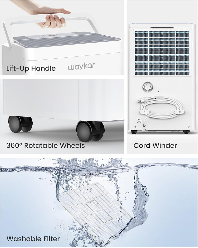 6000 Sq.Ft Energy Star Dehumidifier for Basement & Home, 120 Pint/Day with Drain Hose & Tank, Ultra Quiet (40 dB)