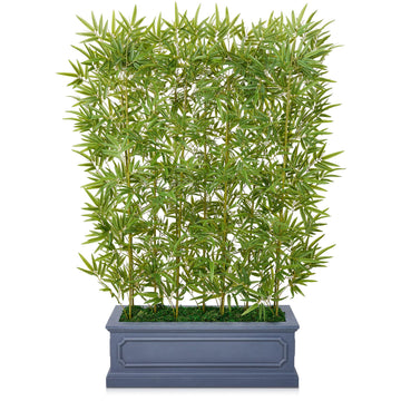 6ft Artificial Bamboo Tree with 11 Natural Canes in Modern Planter