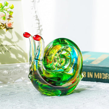 4.4inch Blown Glass Snail Figurine Collectibles