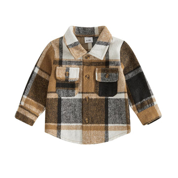 Toddler Boy Plaid Flannel Shirt Jacket Boy Girl Fall Winter Outfits
