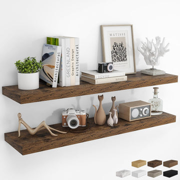 48Inch Floating Shelves for Wall 2 Pack Shelves |Kitchen|Bathroom Wall Mounted Rustic Wood Floating Shelf with