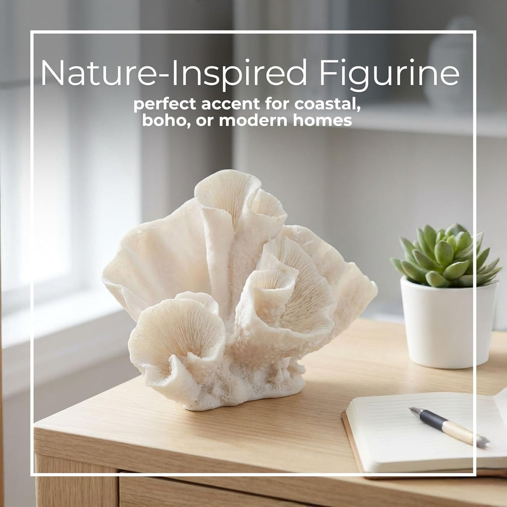 Decorative Coral Inspired Sculpture , Room and Living Room Decor - Resin Ornaments for Shelf & Office Display
