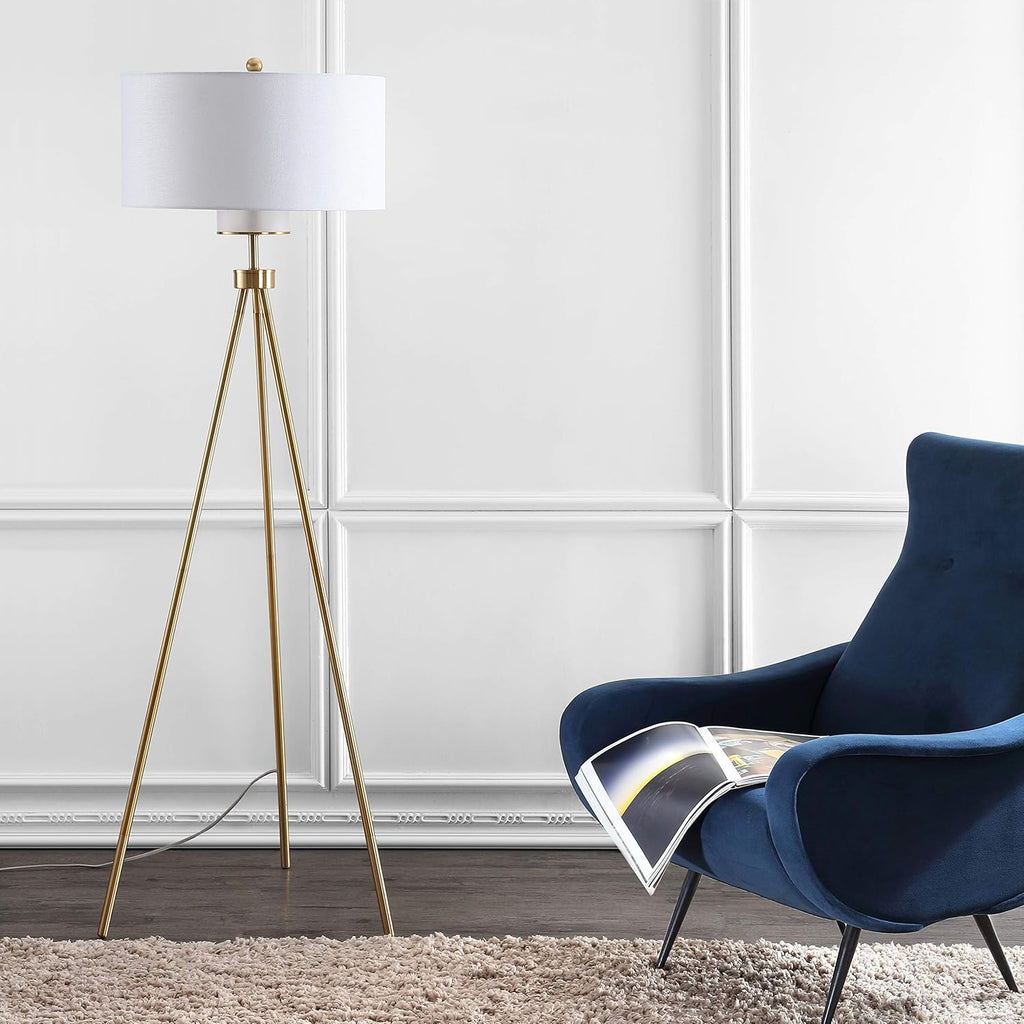 Enrica Brass Gold Tripod Leg 66-Inch Floor Lamp, Contemporary Sculptural Design (FLL4008A)
