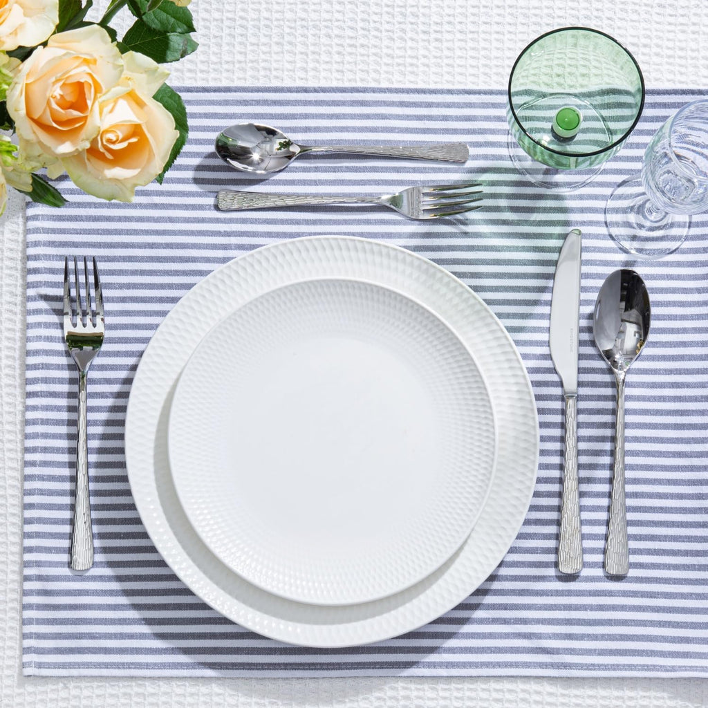 Hammered Silverware Set, 20-Piece Flatware Set