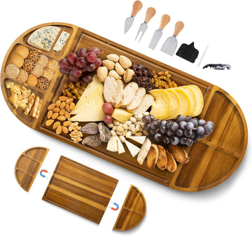 Extra Large Charcuterie Board, 30''x13'' Acacia Cheese Board Set | Crafted From Natural Timber, A Spacious Cheese