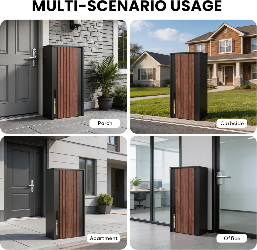 Large Parcel Drop Box - Fully Assembled Package Delivery Box with Rear Access
