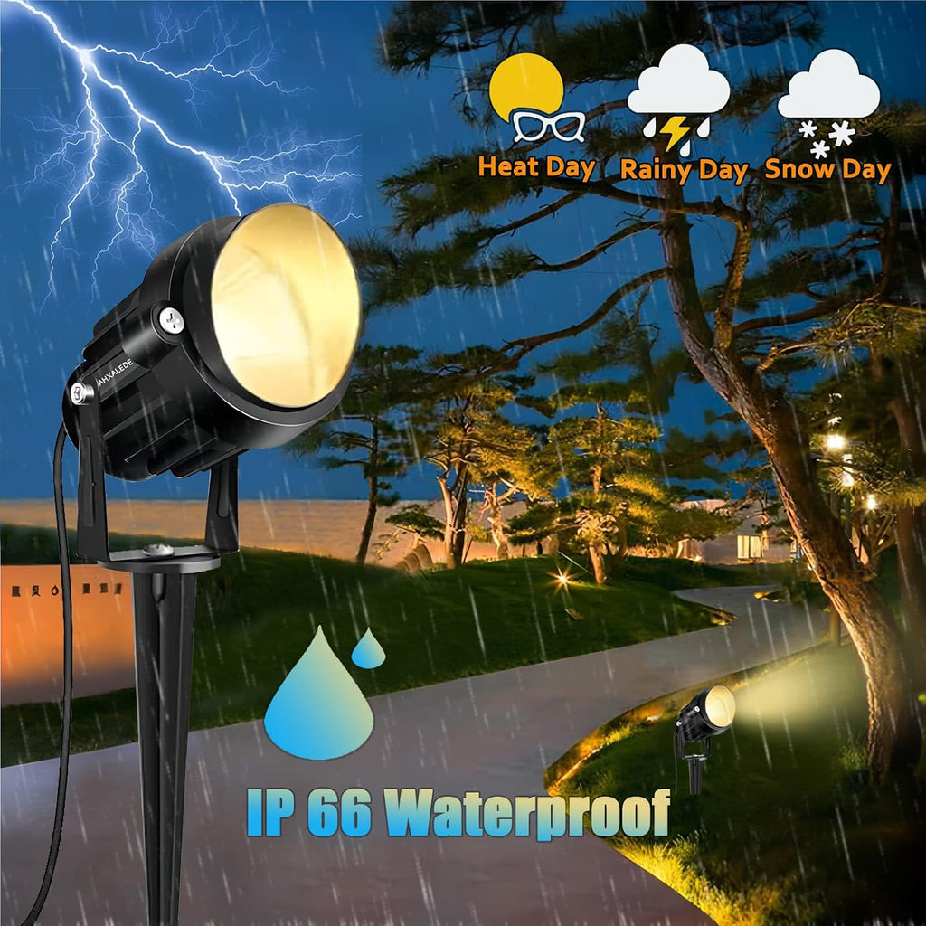 Low Voltage Landscape Lights 12 LED Spotlight Outdoor Pathway Lights Wired Yard Lights Garden Lawn 10W Landscaping