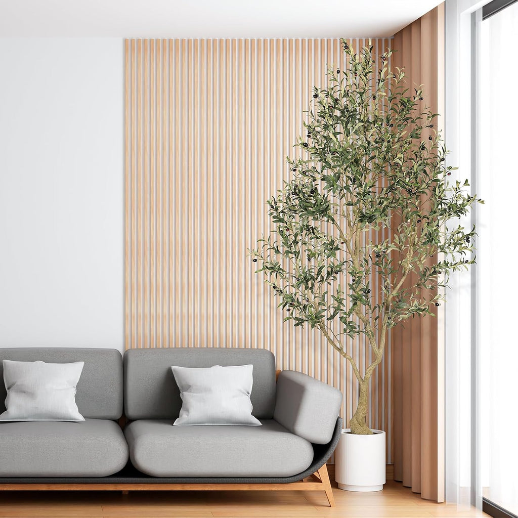 8ft Artificial Olive Tree Indoor with Large Branch Realistic Leaves