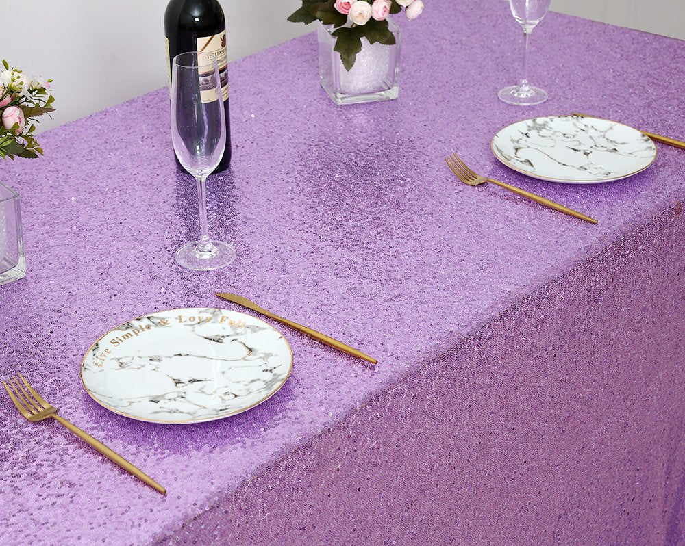 Lavender Sequin Tablecloth Lilac Wedding Party Sequin Tablecloth