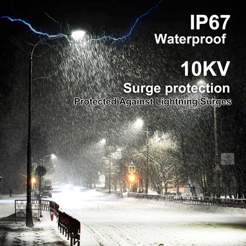 100W 2Pack LED Flood Light Outdoor, 28000LM Stadium Lights Outdoor LED, 6500K Parking Lot Light IP67 Waterproof