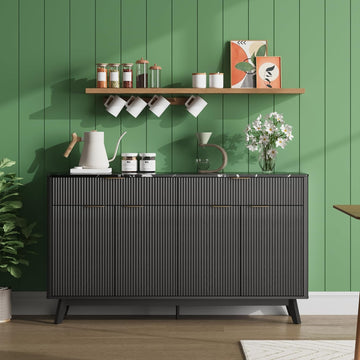 60'' Sideboard Buffet Storage Cabinet with 2 Drawers 4 Doors & Adjustable Shelves
