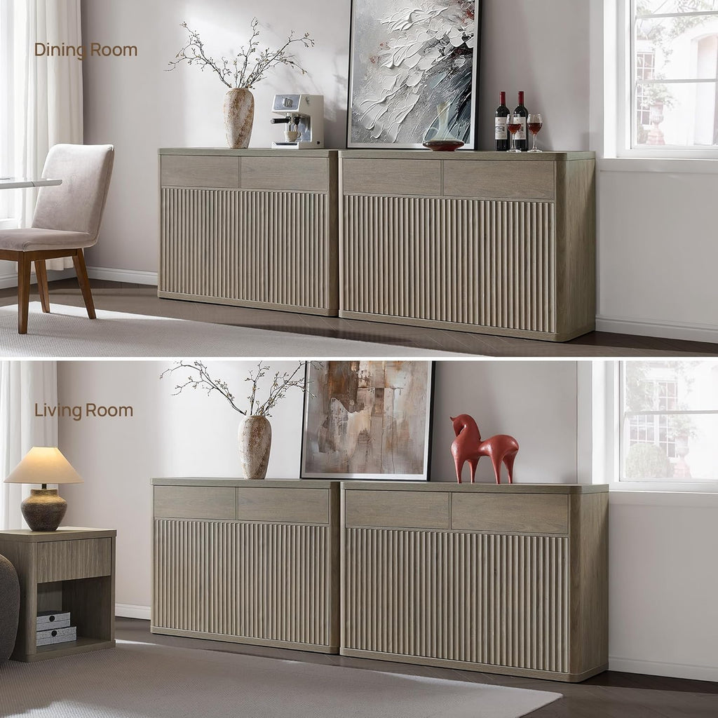 Buffet Cabinet with Storage - Storage Cabinet Sideboard with Doors & Shelves Accent Credenza Buffet Table with 2