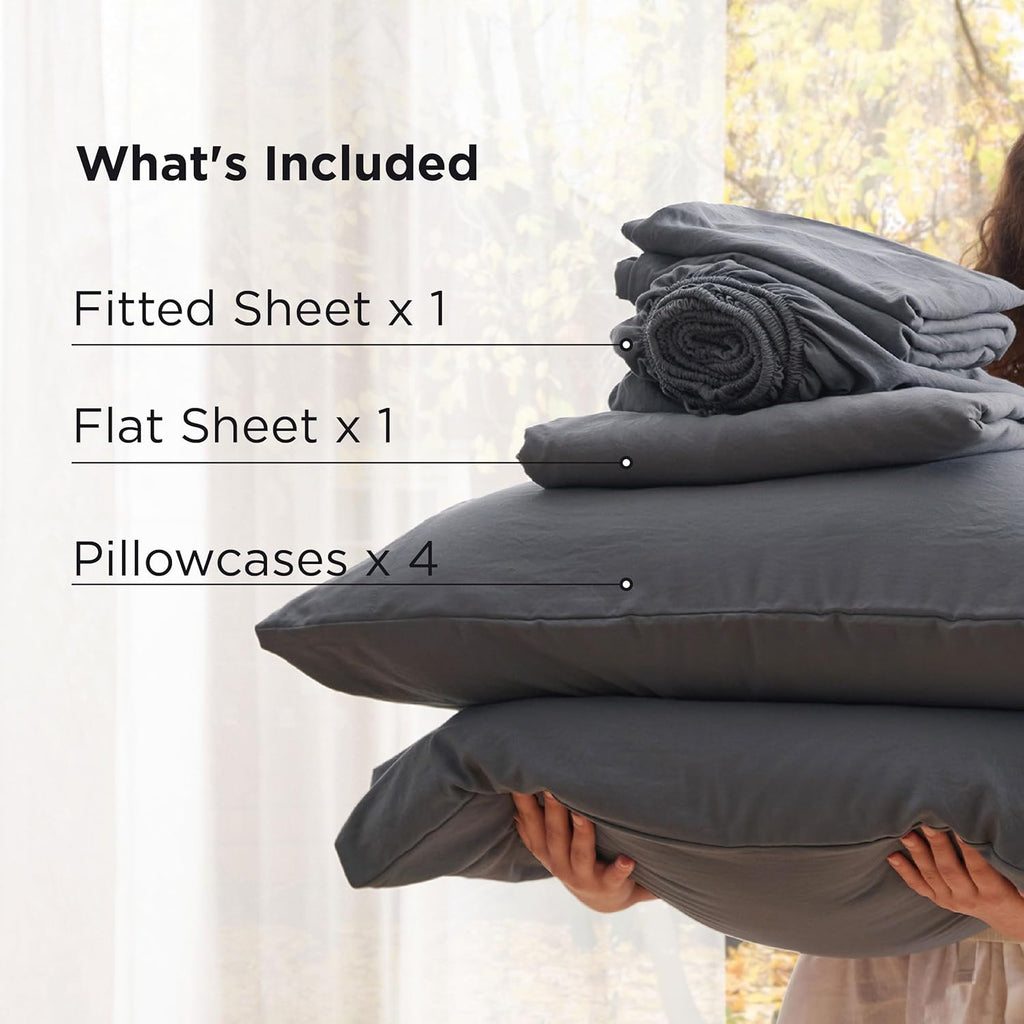 Deep Pocket Sheets - 6 Piece, Prewashed Ultra-Soft Sheet Set, Fits Mattresses Up to 18 Inches Thick