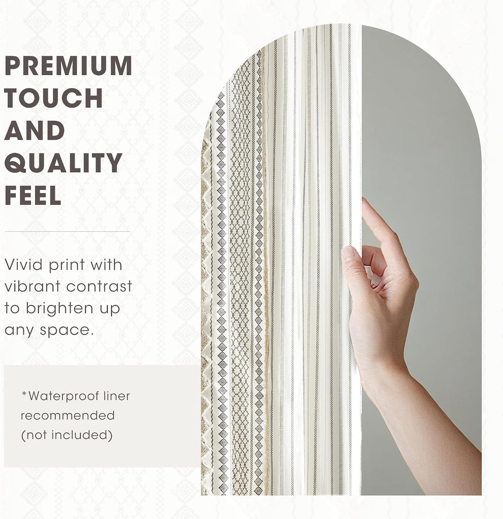 Imani Tufted Chenille 100% Cotton Shower Curtains Machine Washable, Modern Home Bathroom Décor Bathtub Privacy