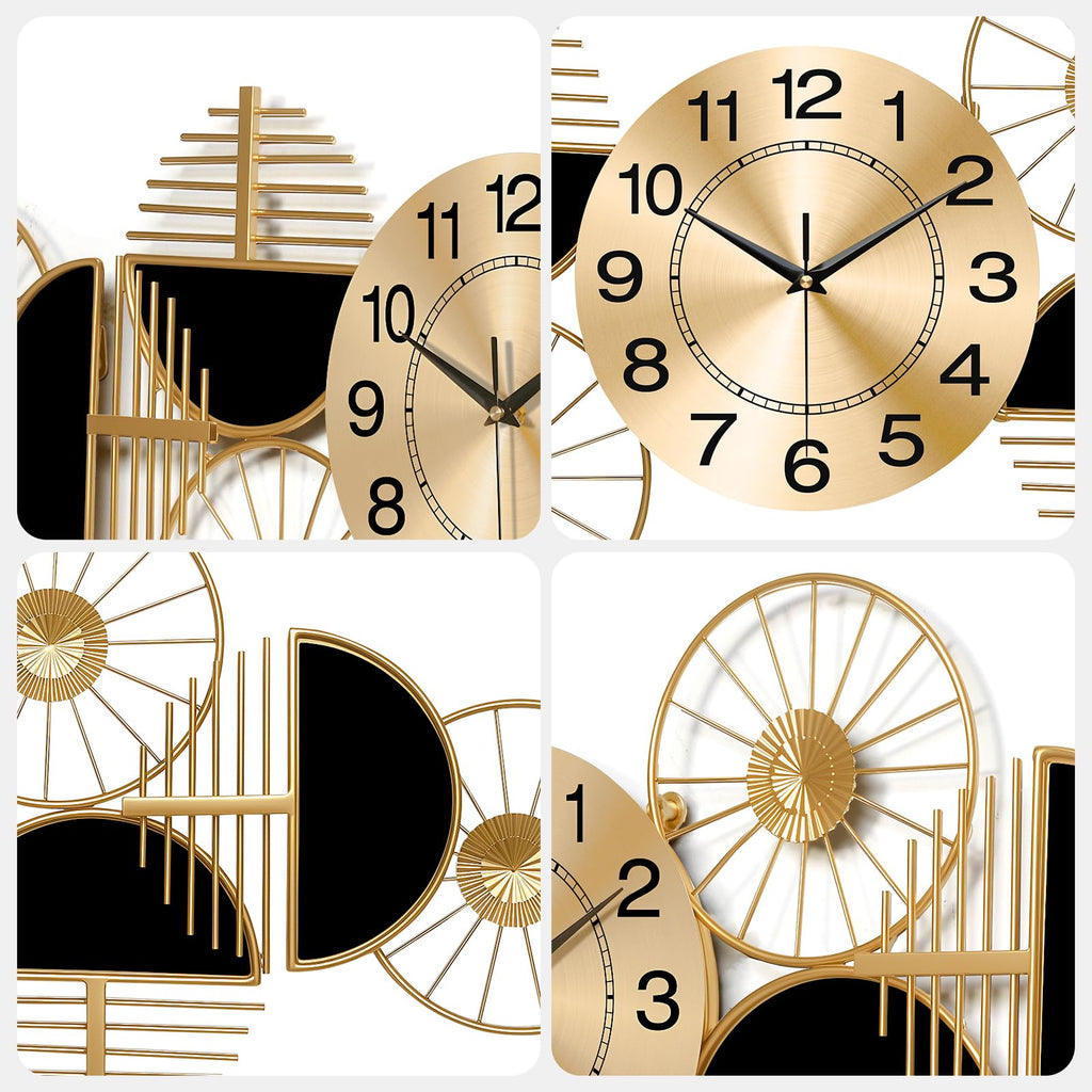 40" Large Modern Wall Clock, 3D Metal Wall Art