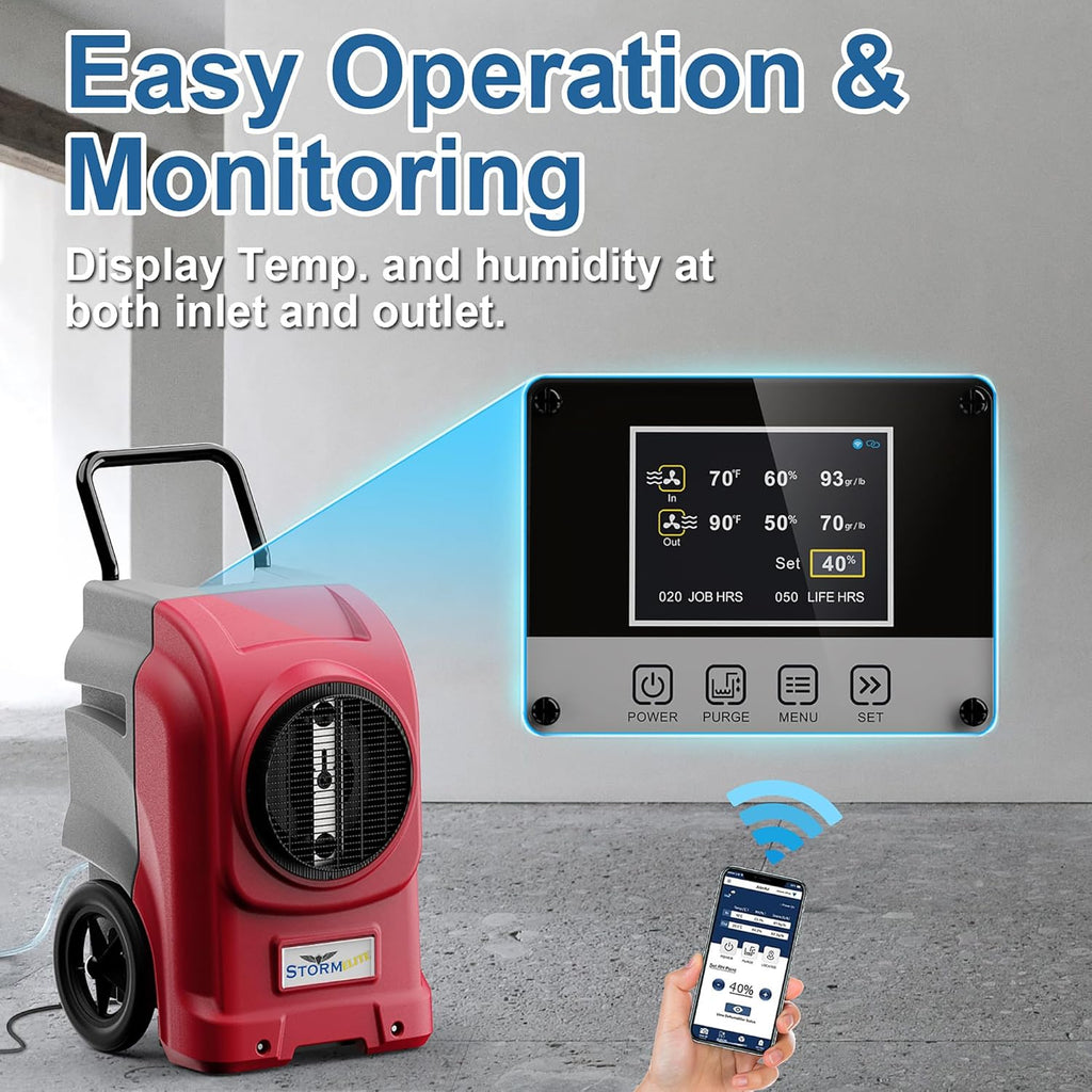 270 Pints Commercial Dehumidifiers for Large Room or Basements, Industrial Large Dehumidifier with Pump and Drain Hose
