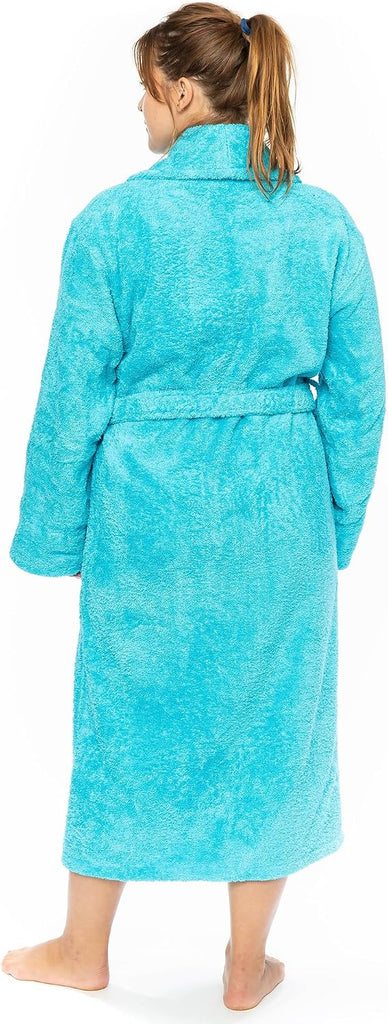 CTT Premium 100% Turkish Cotton Terry Cloth Bath Robe for Women & Men, Soft & Plush Long Unisex Robe