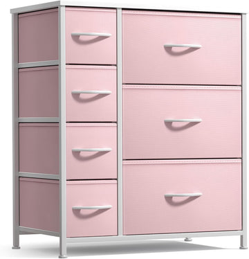Dresser with 7 Drawers - Furniture Storage Chest for Kid's, Teens, Bedroom, Nursery, Playroom, Clothes, Toys - Steel