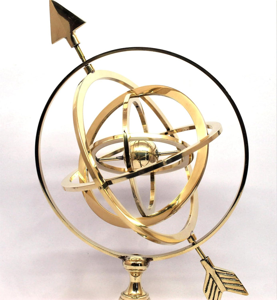 12 inches Large Antique Armillary Sphere Globe Replica, Multicolored
