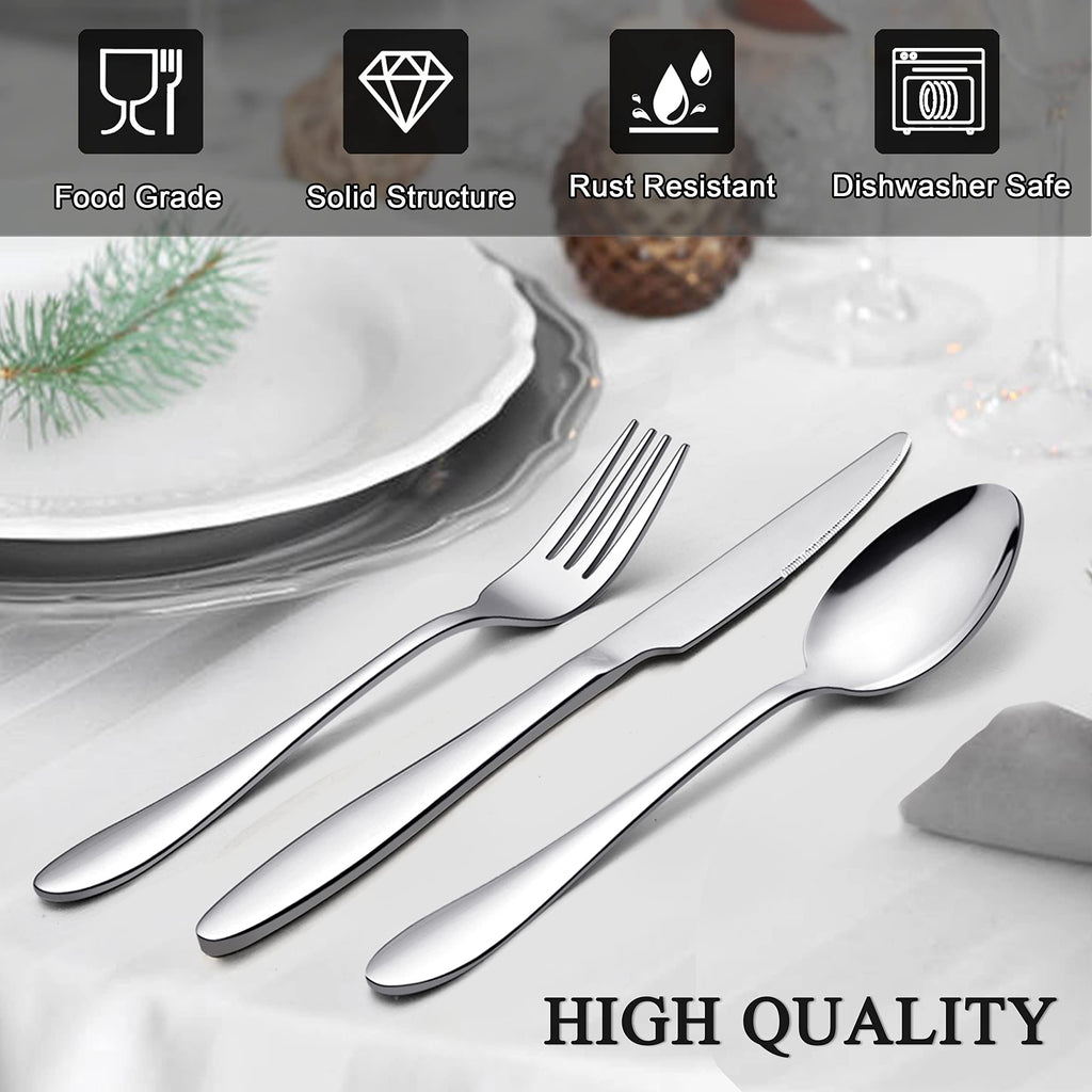 Silverware Flatware Set for 8, 40 Piece Stainless Steel Cutlery Set
