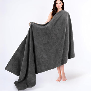 100% Cotton Turkish Towel, Soft Absorbent Quick Dry, 40x80 Oversized Bath Sheet Towel, Dark Gray