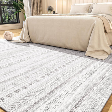 9x12 Area Rugs Machine Washable Rug Distressed Indoor Carpet Neutral Moroccan Boho Rug Ultra Soft Area Rug Dining