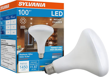 Night Chaser LED BR30 Light Bulb, 100W = 15.5W, Dimmable, 10 Year, Super Bright, 1450 Lumens, 5000K, Daylight - 1 (1 Pack)