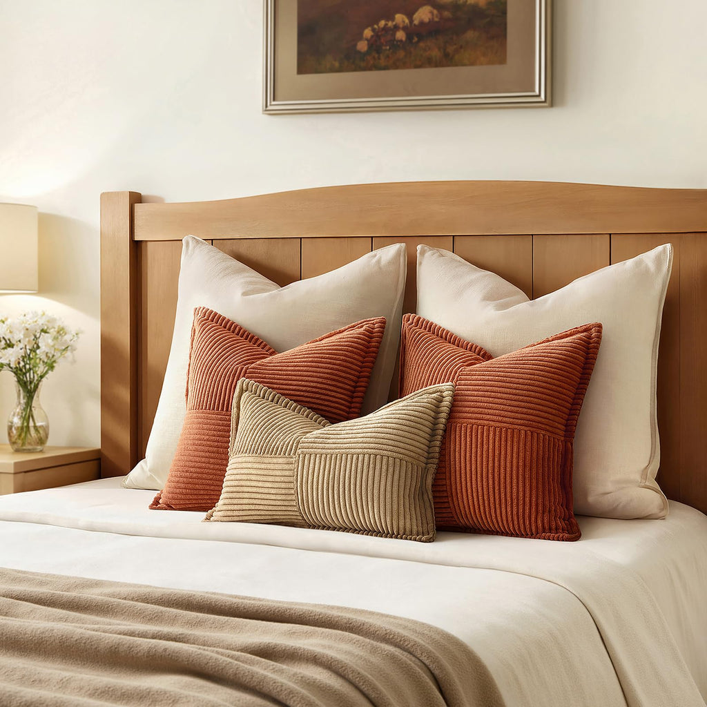 Fall Rust Decorative Throw Pillow Covers for Couch 20x20 Inch