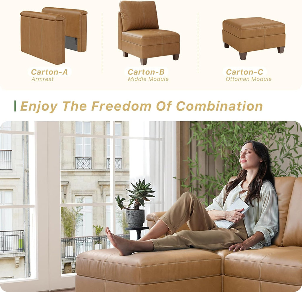 Modern Lounge Chair — Brown Faux Leather