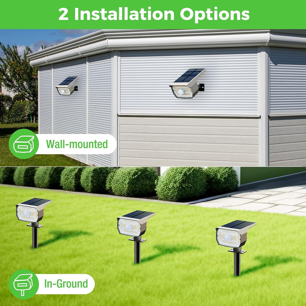 Solar Lights Outdoor Waterproof, Motion Sensor Spot Lights- 4 Pack/56 LED/3 Modes Solar Powered Spotlights 2-in-1