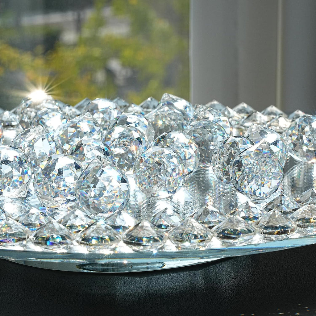 24pcs Clear Crystal Ball Prism Suncatcher Rainbow Pendants Maker