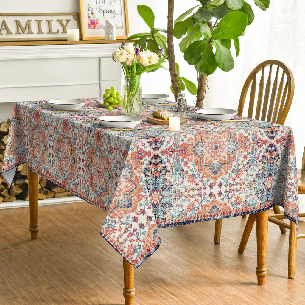 Boho Bohemia Style Tablecloth, 60x84 Inch Rectangular