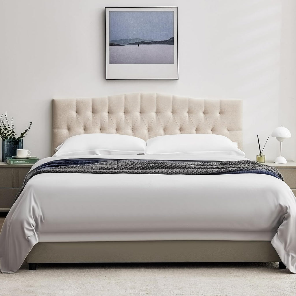 Upholstered Queen Headboard Only, Adjustable Headboard Queen with Legs,Linen Fabric Bed Headboards,Durable Headboard