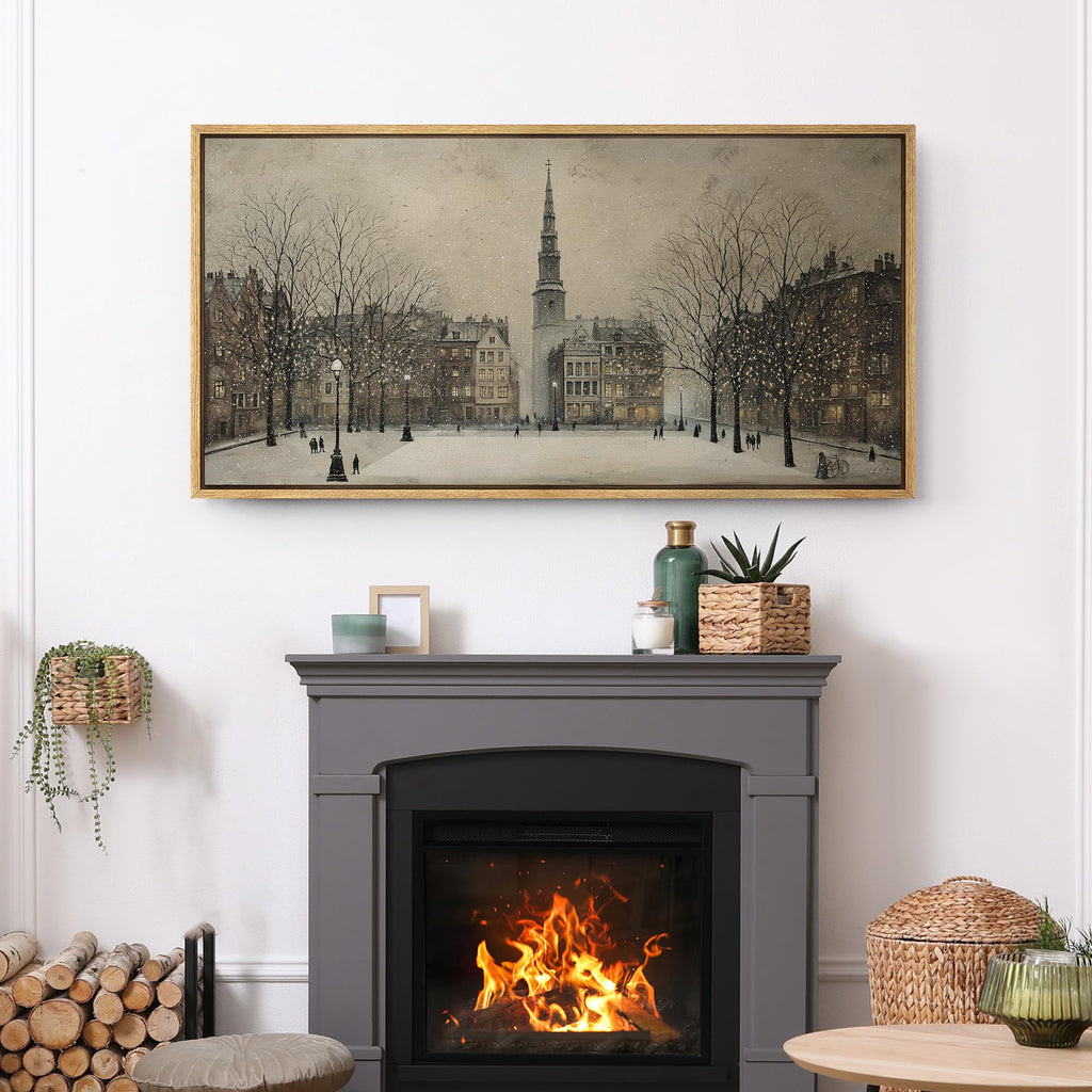 Extra Large Framed Canvas Wall European City