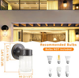 2 Pack Outdoor Wall Lantern, Exterior Waterproof Wall Sconce Light Fixtures