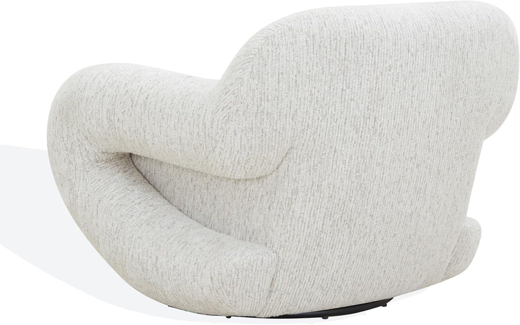 Couture Collection - Kaylana Light Grey Chenille Accent Chair, Curved Silhouette, Plush Modern Design, Fully