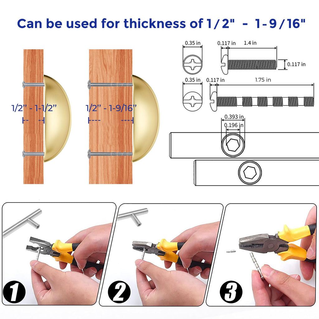 Brushed Gold Drawer Pulls Cabinet Cup Pulls 3 Inch 10 Pack