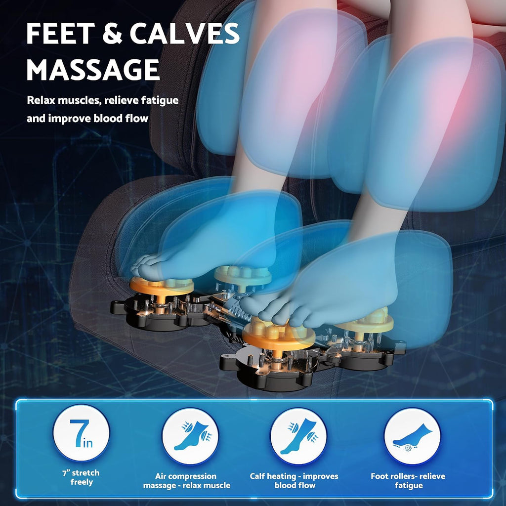 Massage Chair, Zero Gravity Full Body Massage Chair, Shiatsu Recliner with 14 Massage Points, Lumbar & Calf Heating